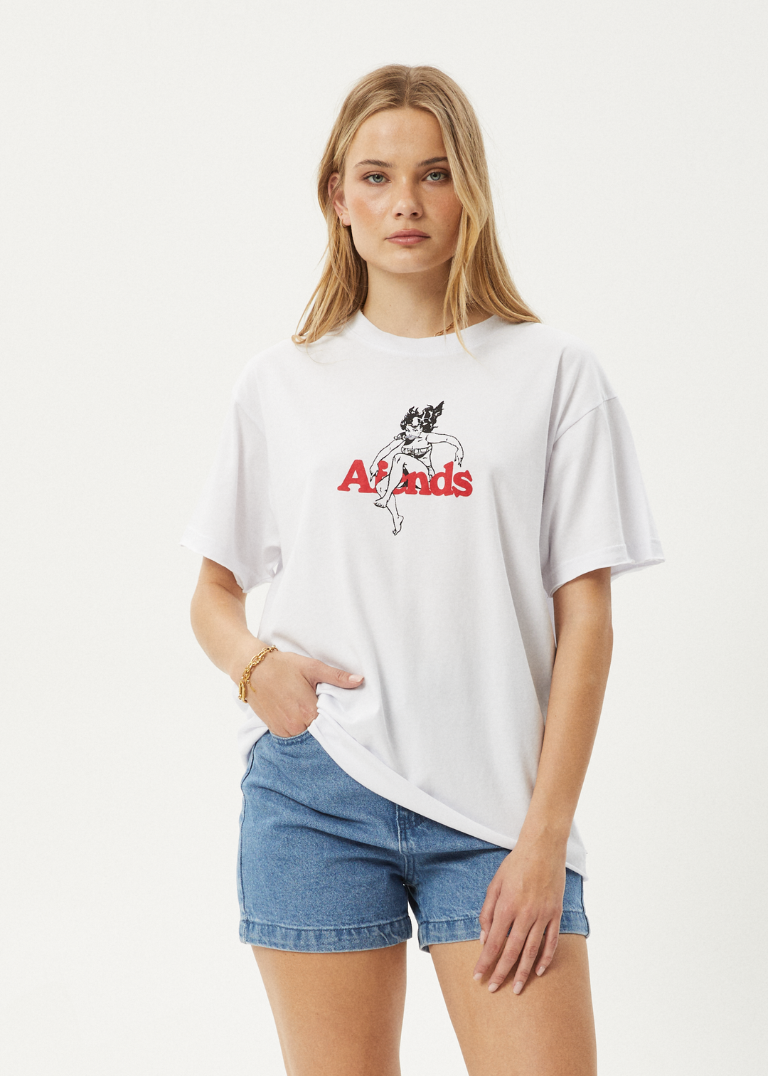 AFENDS Womens No Fury - Oversized Tee - White - Sustainable Clothing - Streetwear