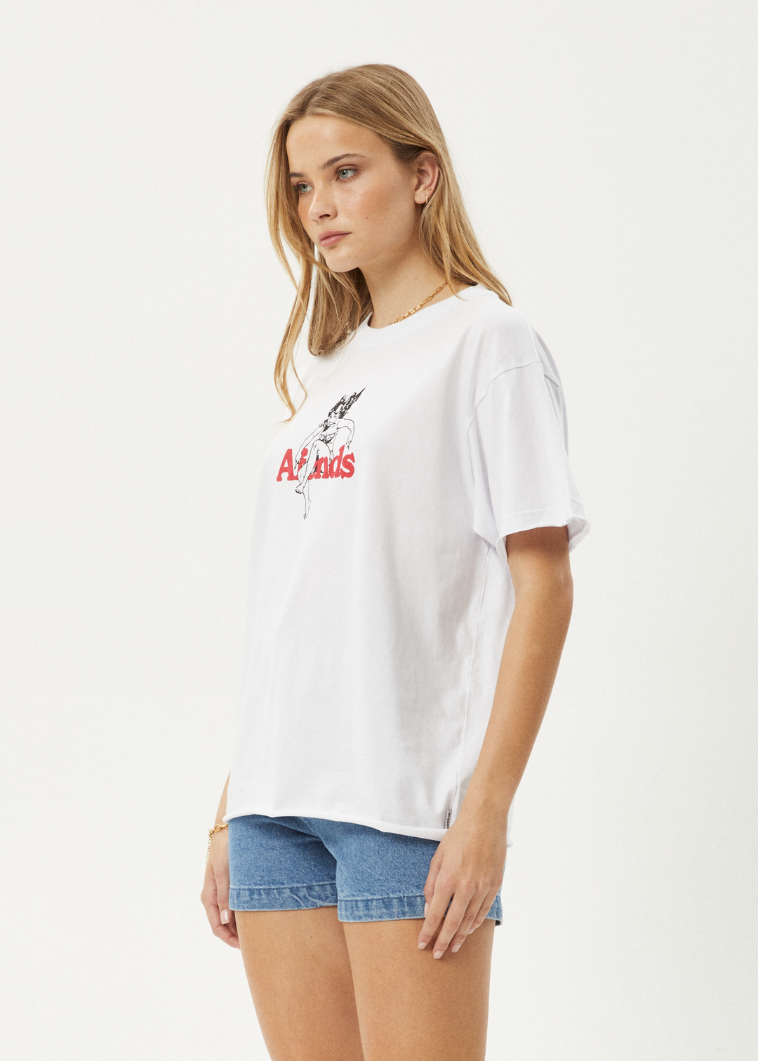 AFENDS Womens No Fury - Oversized Tee - White - Sustainable Clothing - Streetwear