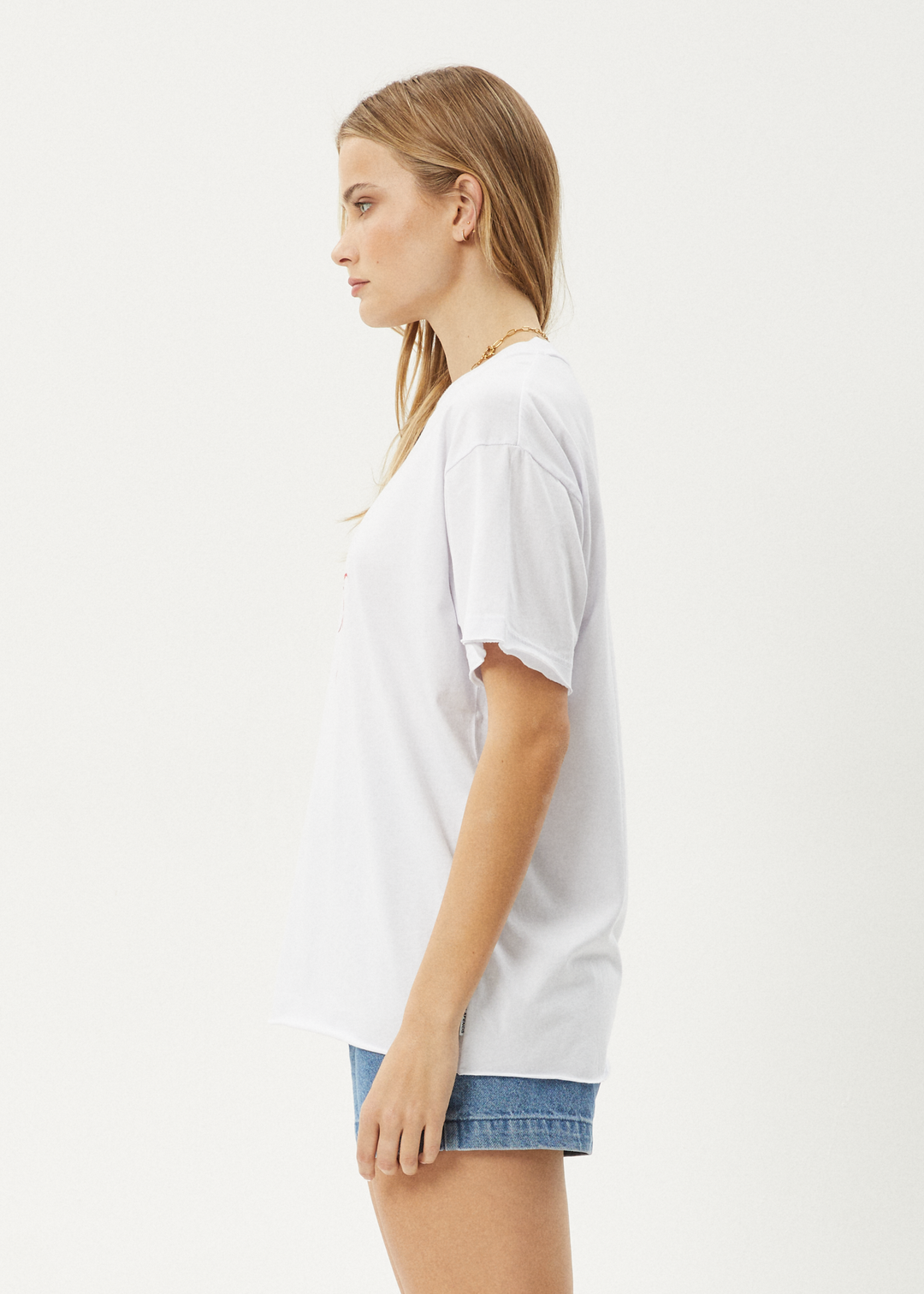 AFENDS Womens Sunny - Oversized Tee - White - Sustainable Clothing - Streetwear