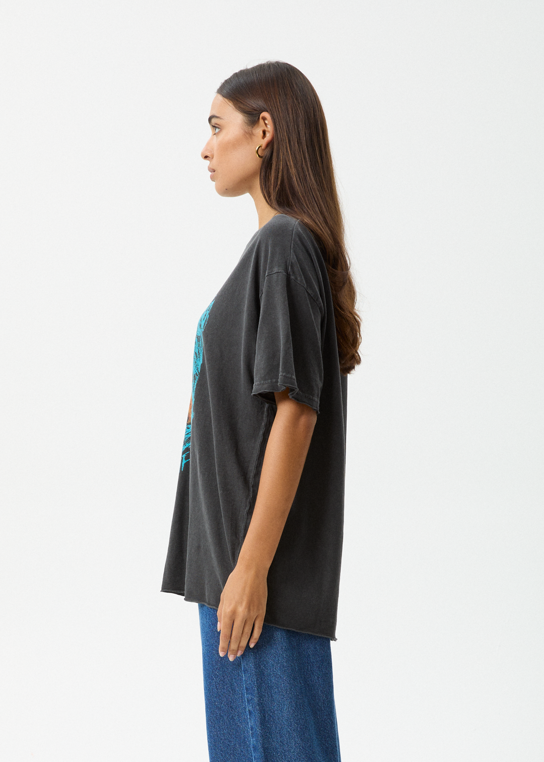 AFENDS Womens Still Life - Oversized Tee - Stone Black - Sustainable Clothing - Streetwear