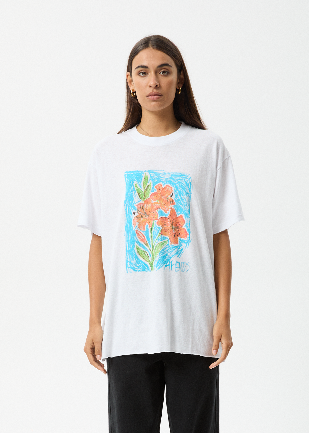 AFENDS Womens Still Life - Oversized Tee - White - Sustainable Clothing - Streetwear