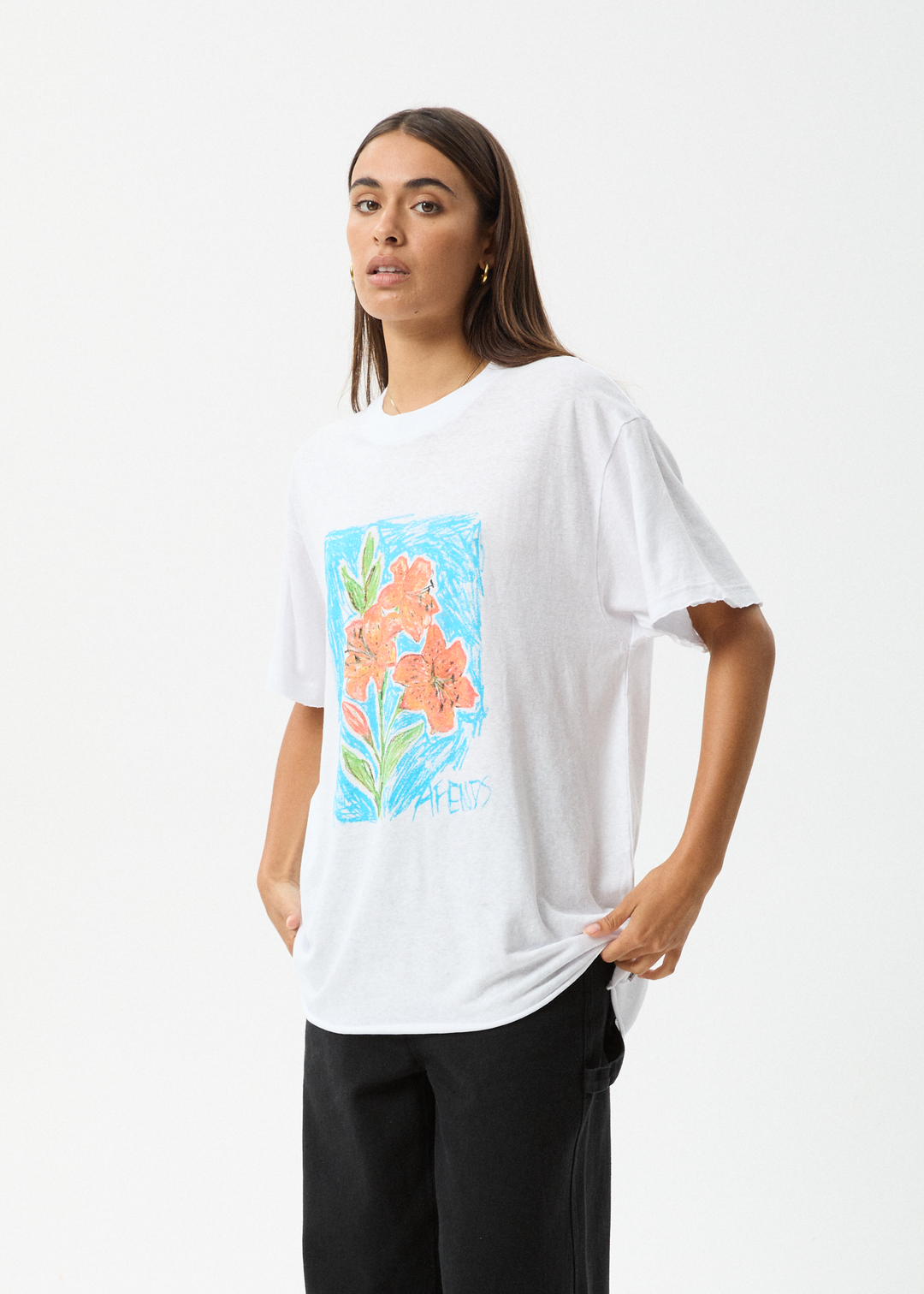 AFENDS Womens Still Life - Oversized Tee - White - Sustainable Clothing - Streetwear