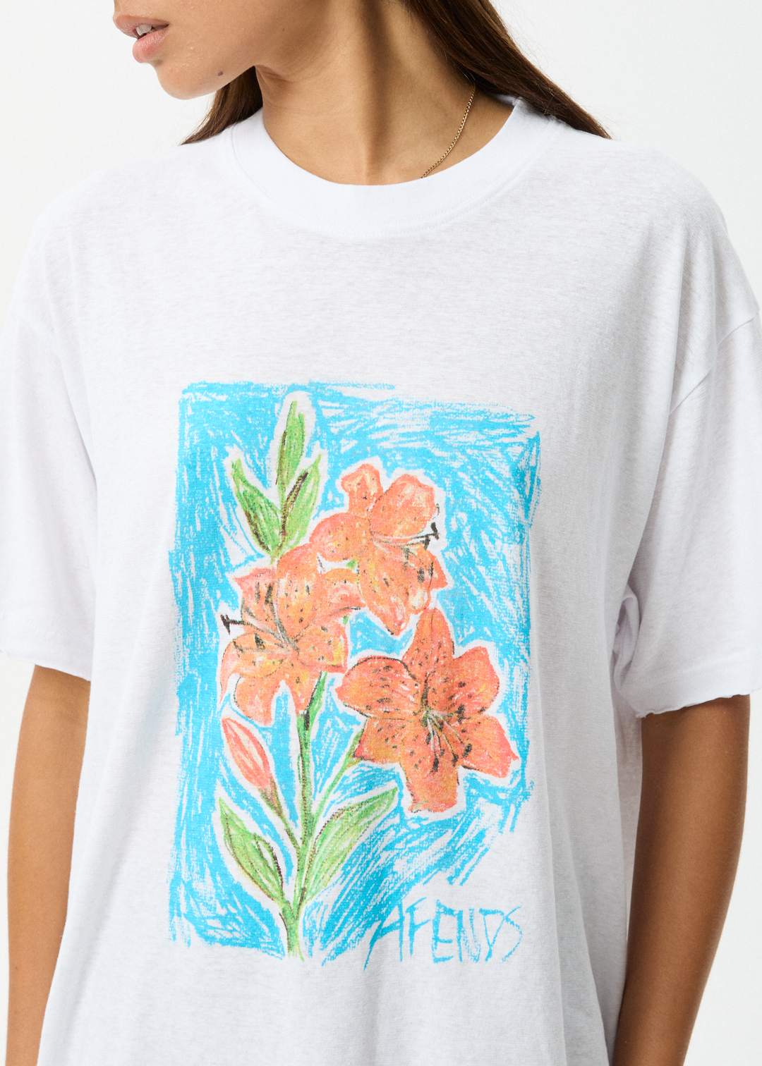 AFENDS Womens Still Life - Oversized Tee - White - Sustainable Clothing - Streetwear