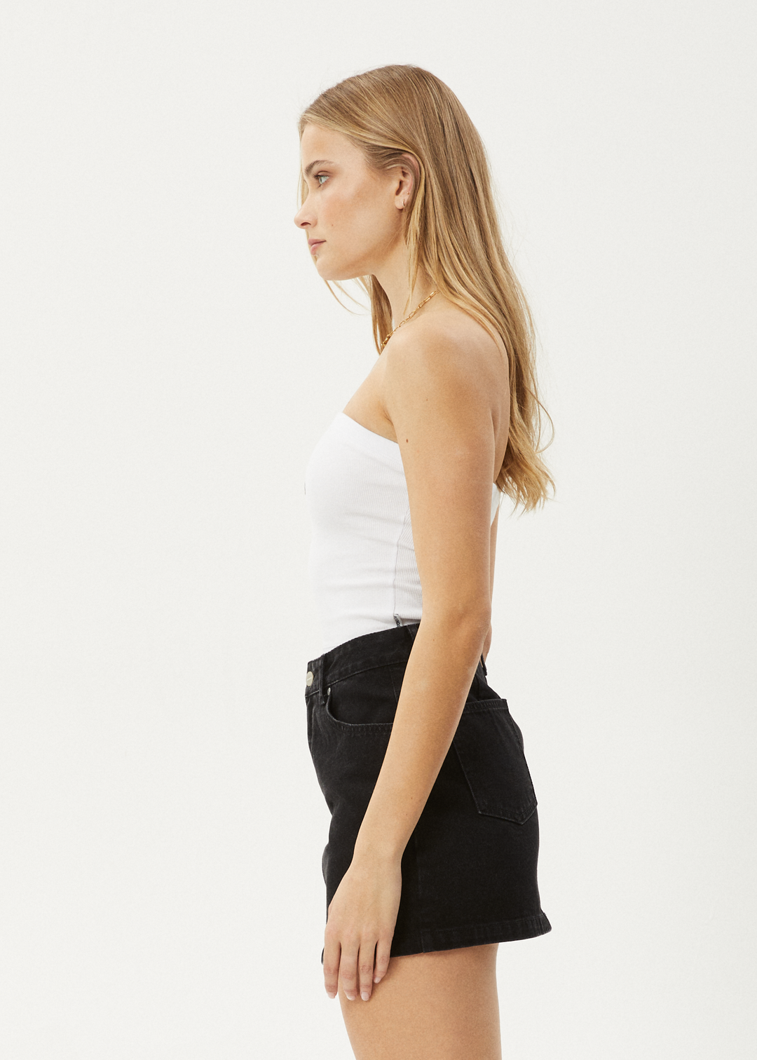 AFENDS Womens No Fury - Rib Tube Top - White - Sustainable Clothing - Streetwear