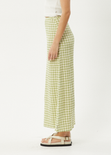 AFENDS Womens Darcy - Check Maxi Skirt - Lemongrass Check - Afends womens darcy   check maxi skirt   lemongrass check   sustainable clothing   streetwear