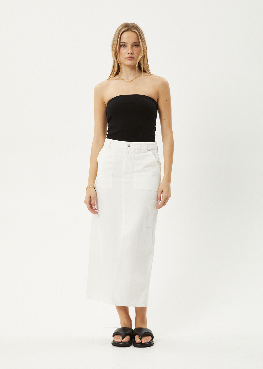 AFENDS Womens Lexi - Maxi Skirt - Off White - Sustainable Clothing - Streetwear