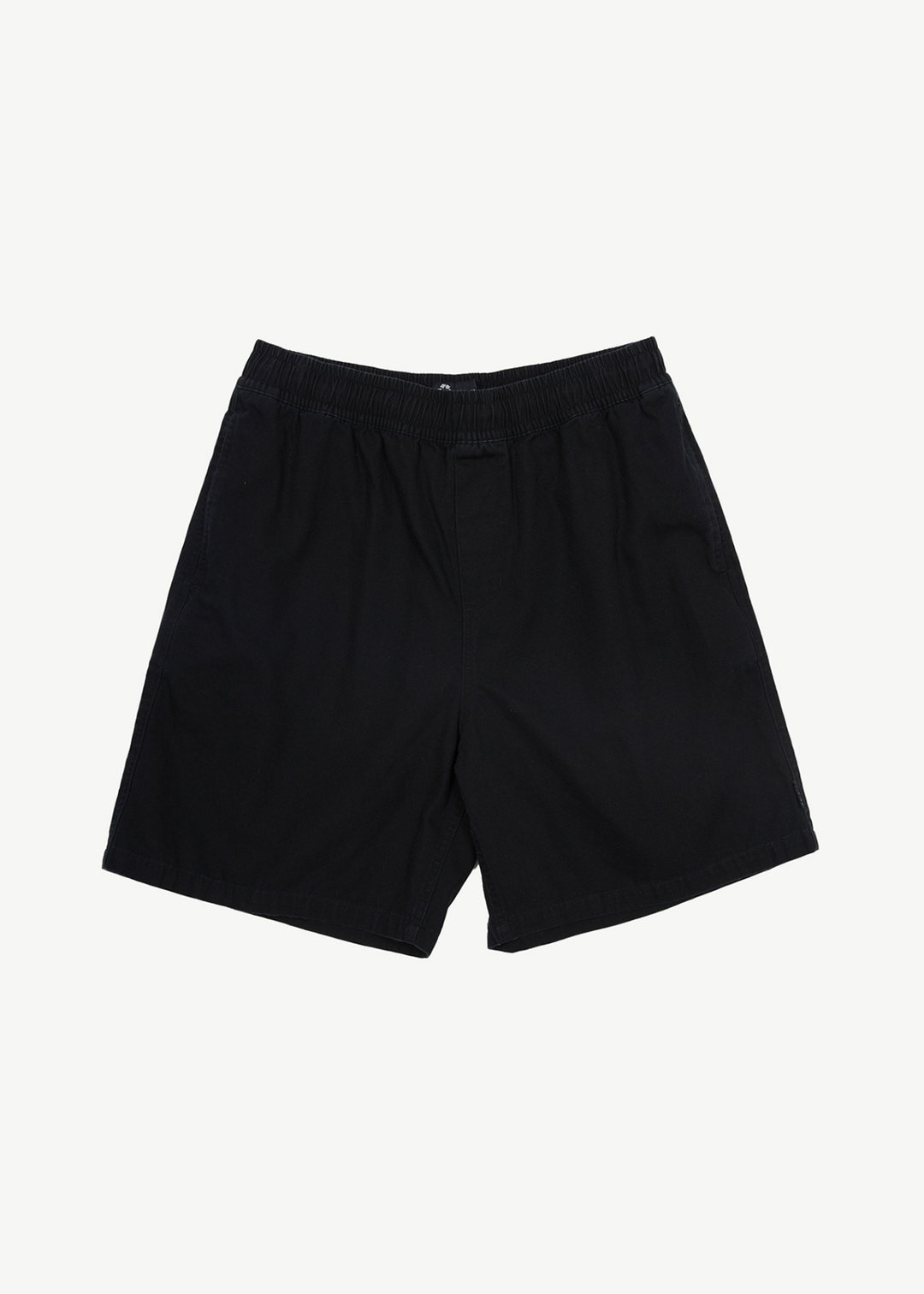 AFENDS Mens Ninety Eights - Recycled Baggy Elastic Waist Shorts - Black - Sustainable Clothing - Streetwear