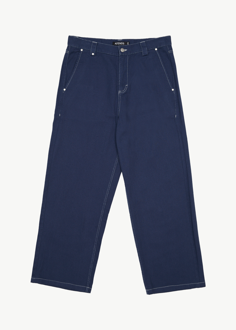 AFENDS Mens Pablo - Recycled Baggy Pant - Navy