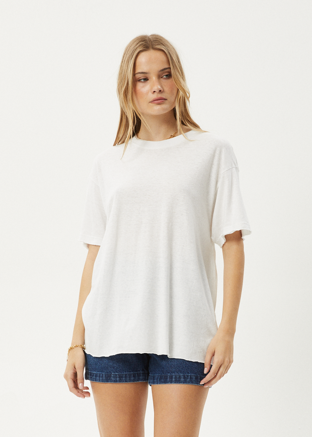 AFENDS Womens Slay - Oversized Tee - White - Sustainable Clothing - Streetwear