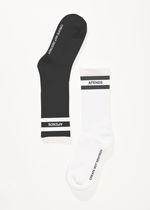 Afends Mens Create Not Destroy - Socks Two Pack - Black / White - Sustainable Clothing - Streetwear