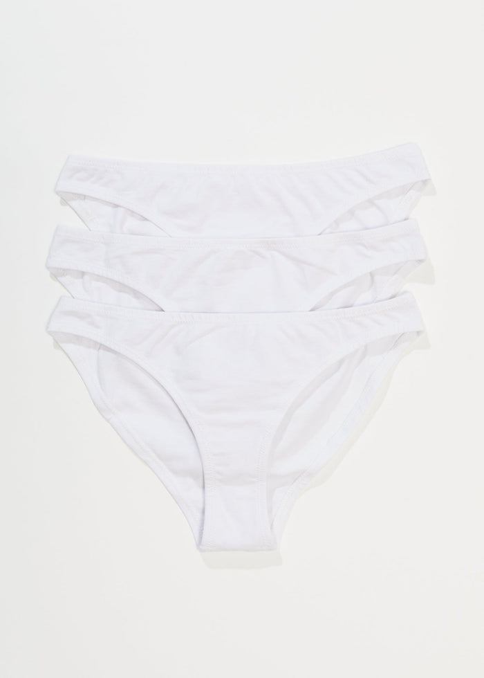 Afends Womens Lolly - Hemp Bikini Briefs 3 Pack - White - Sustainable Clothing - Streetwear