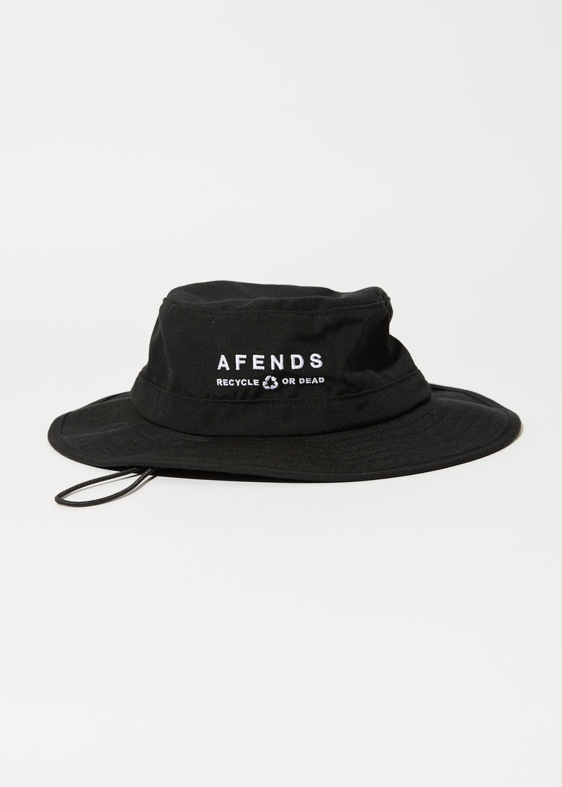Afends Unisex Calico - Recycled Bucket Hat - Black