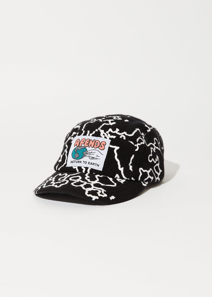 Afends Unisex Script - Recycled 5 Panel Cap - Black Camo - Sustainable Clothing - Streetwear