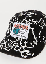 Afends Unisex Script - Recycled 5 Panel Cap - Black Camo - Afends unisex script   recycled 5 panel cap   black camo   sustainable clothing   streetwear