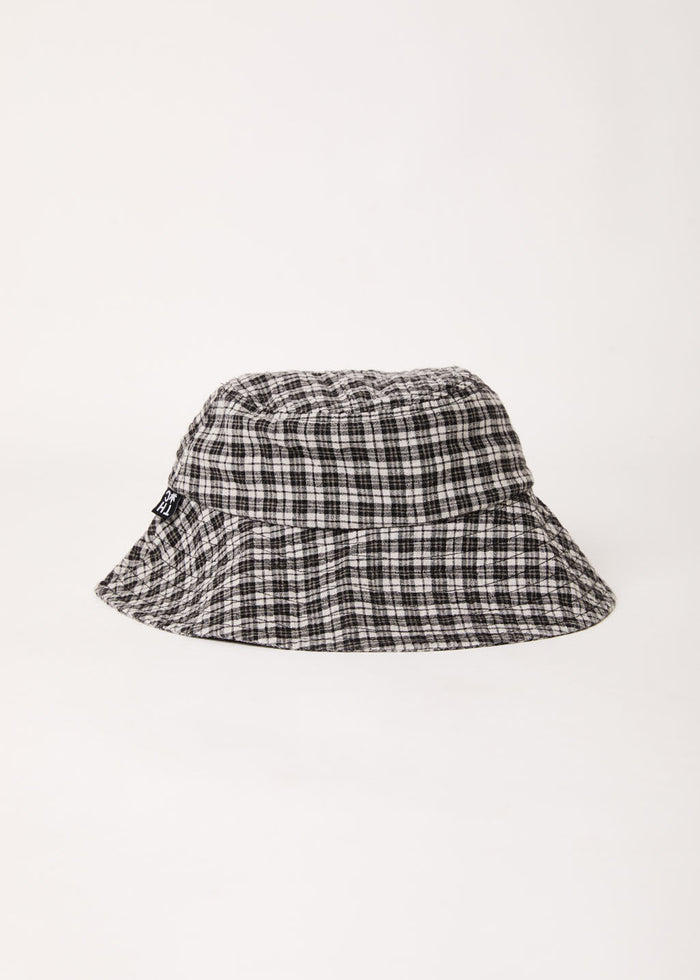 Afends Unisex Asta - Hemp Check Seersucker Bucket Hat - Steel - Sustainable Clothing - Streetwear