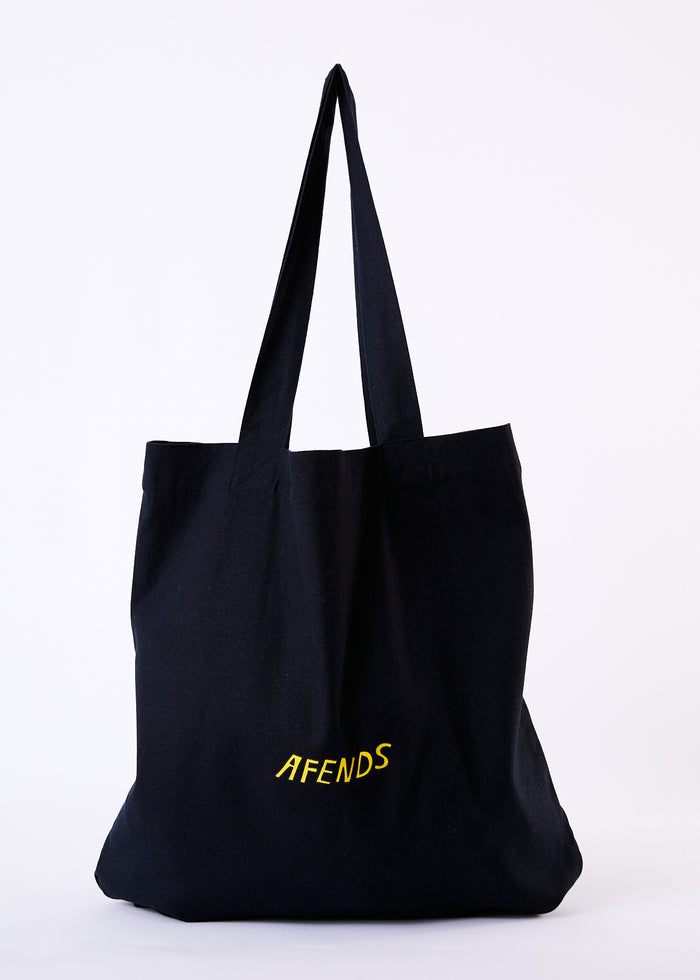 Afends Unisex Mushy - Recycled Tote Bag - Black - Sustainable Clothing - Streetwear