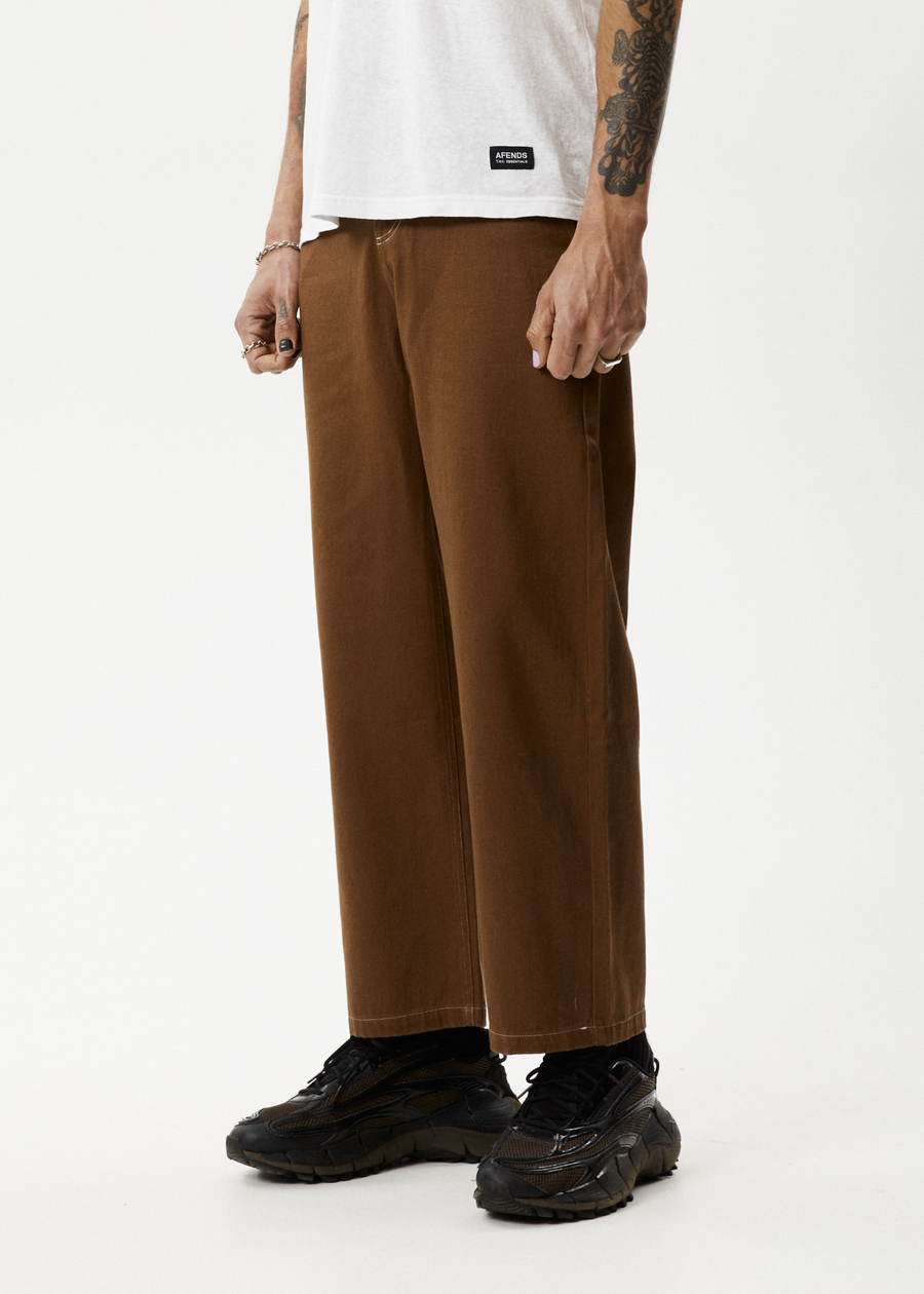 Afends Mens Pablo - Recycled Baggy Pants - Toffee - Afends Europe