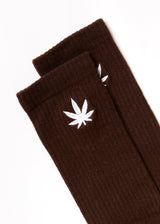 Afends Unisex Happy Hemp - Crew Socks - Coffee - Afends unisex happy hemp   crew socks   coffee   sustainable clothing   streetwear