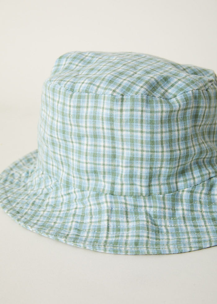 Afends Unisex Billy - Hemp Bucket Hat - Moss Check - Sustainable Clothing - Streetwear