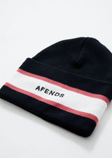 Afends Unisex Campbell  - Recycled Stripe Beanie - Black - Afends unisex campbell    recycled stripe beanie   black   sustainable clothing   streetwear