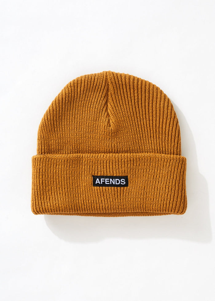 Afends Unisex Home Town - Recycled Beanie - Chestnut - Sustainable Clothing - Streetwear