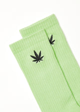 Afends Unisex Happy Hemp - Crew Socks - Lime Green - Afends unisex happy hemp   crew socks   lime green   sustainable clothing   streetwear