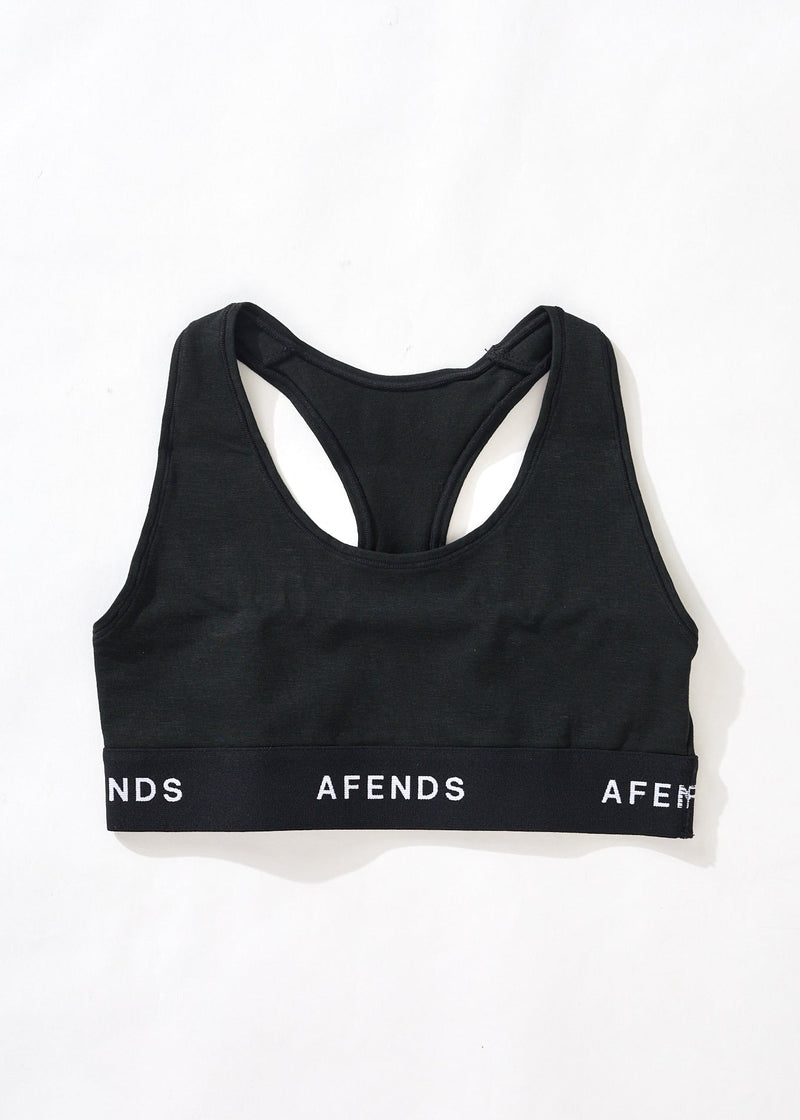 Afends Womens Molly - Hemp Sports Crop - Black