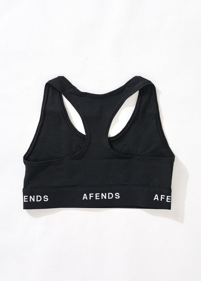 Afends Womens Molly - Hemp Sports Crop - Black - Sustainable Clothing - Streetwear