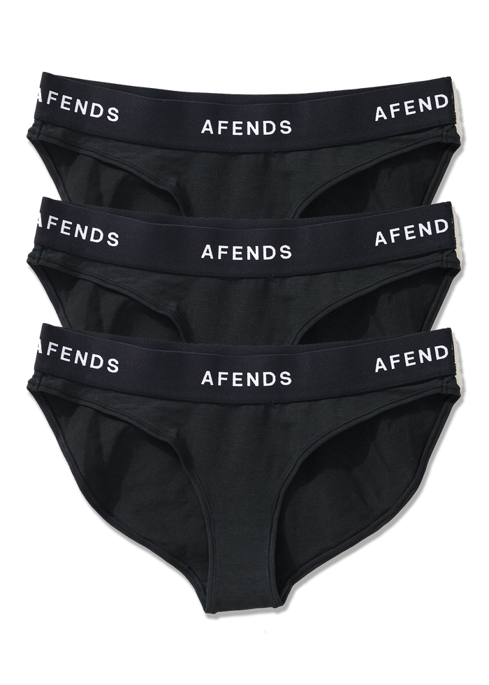 Afends Womens Molly - Hemp Bikini Briefs 3 Pack - Black - Sustainable Clothing - Streetwear