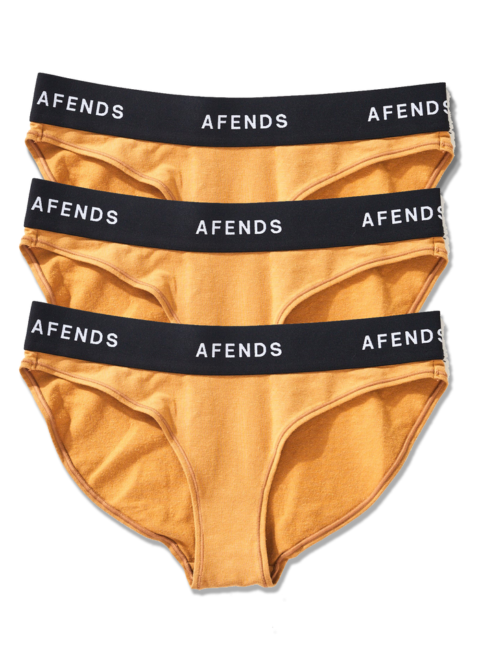 Afends Womens Molly - Hemp Bikini Briefs 3 Pack - Chestnut - Sustainable Clothing - Streetwear