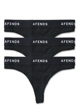 Afends Womens Molly - Hemp G-String Briefs 3 Pack - Black - Afends womens molly   hemp g string briefs 3 pack   black   sustainable clothing   streetwear