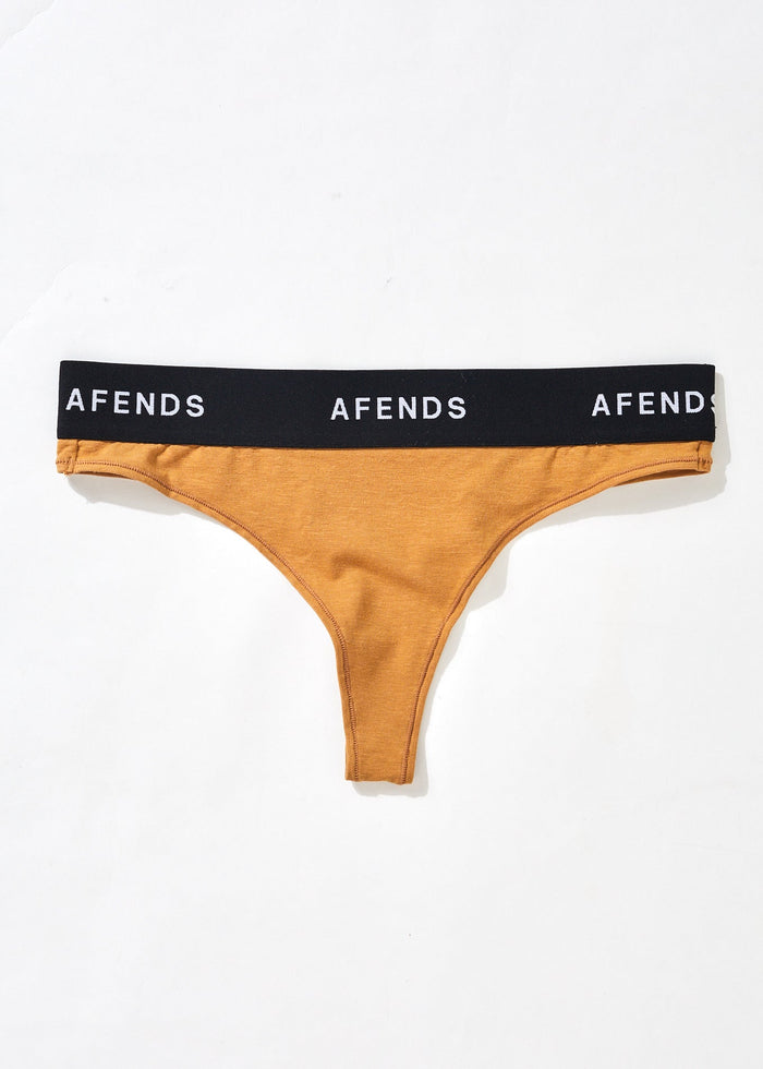 Afends Womens Molly - Hemp G-String Briefs 3 Pack - Chestnut - Sustainable Clothing - Streetwear