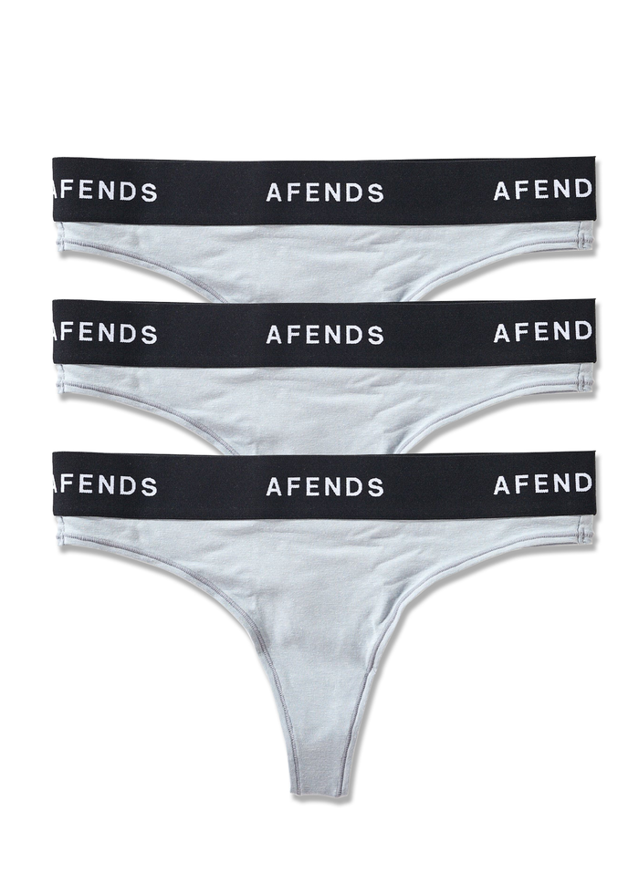 Afends Womens Molly - Hemp G-String Briefs 3 Pack - Shadow - Sustainable Clothing - Streetwear