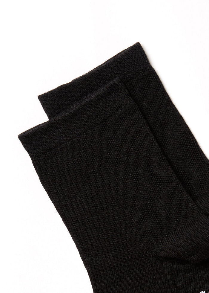 Afends Unisex All Time - Hemp Crew Socks - Black - Sustainable Clothing - Streetwear