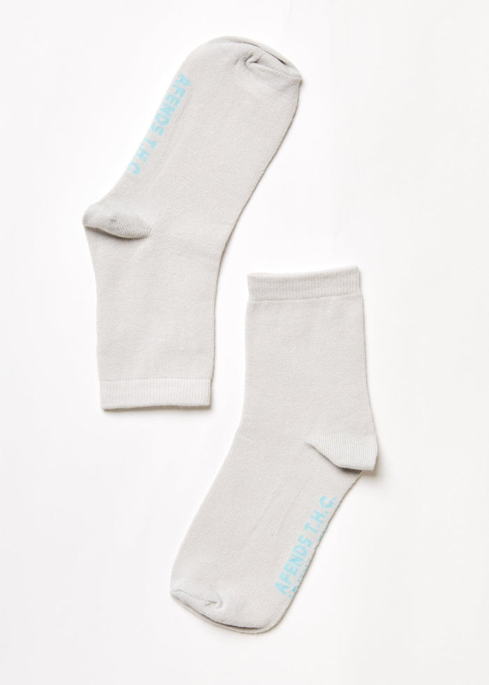 Afends Unisex All Time - Hemp Crew Socks - Shadow - Sustainable Clothing - Streetwear