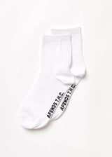 Afends Unisex All Time - Hemp Crew Socks - White - Afends unisex all time   hemp crew socks   white   sustainable clothing   streetwear