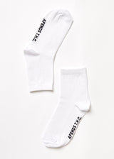 Afends Unisex All Time - Hemp Crew Socks - White - Afends unisex all time   hemp crew socks   white   sustainable clothing   streetwear