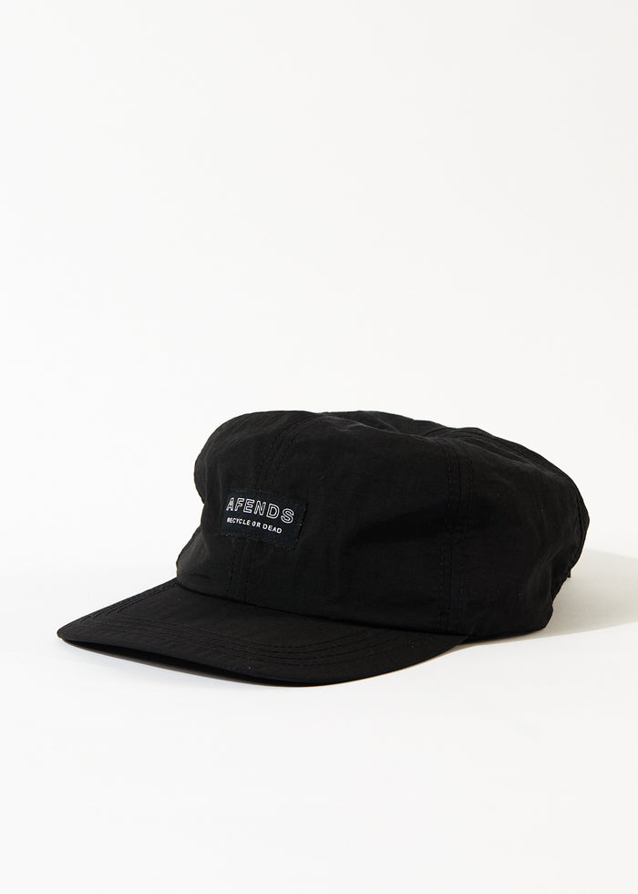 Afends Unisex Credits - Recycled 6 Panel Cap - Black - Sustainable Clothing - Streetwear