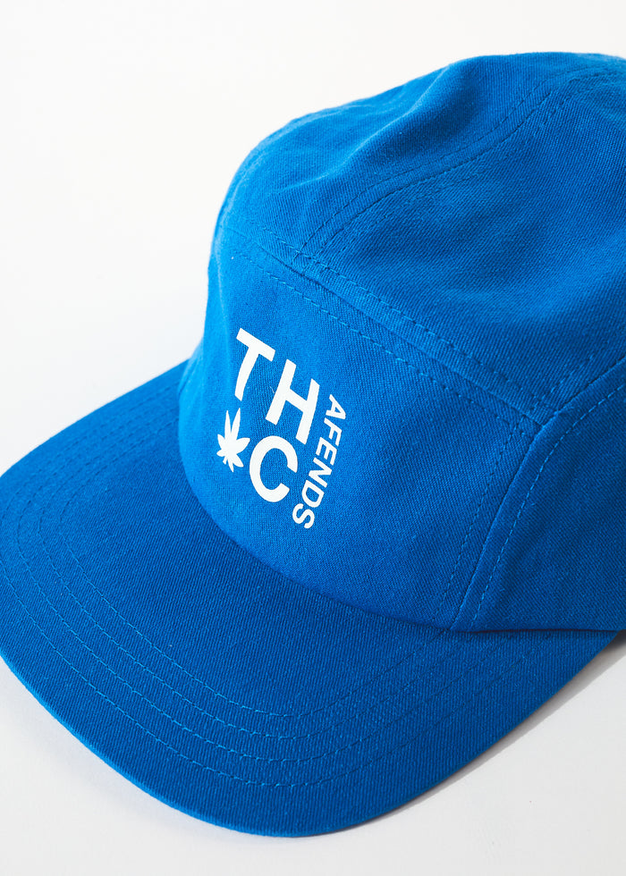 Afends Unisex Rolled Up - Hemp Panelled Cap - Electric Blue - Sustainable Clothing - Streetwear