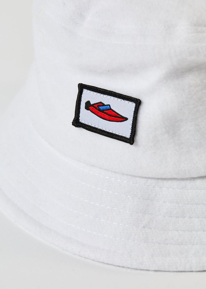 Afends Unisex Naughty - Recycled Fleece Bucket Hat - White - Sustainable Clothing - Streetwear