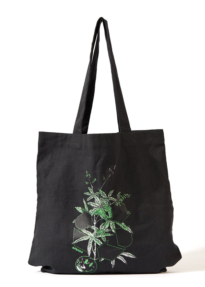 Afends Unisex Build It - Hemp Tote Bag - Charcoal - Sustainable Clothing - Streetwear