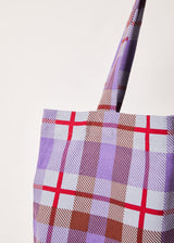 Afends Unisex Colby - Hemp Check Tote Bag - Plum - Afends unisex colby   hemp check tote bag   plum   sustainable clothing   streetwear