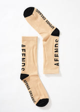 Afends Unisex Solitude - Organic Crew Socks - Bone - Afends unisex solitude   organic crew socks   bone   sustainable clothing   streetwear