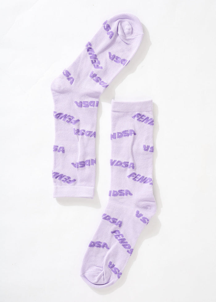 Afends Unisex Naughty - Recycled Crew Socks - Tulip - Sustainable Clothing - Streetwear