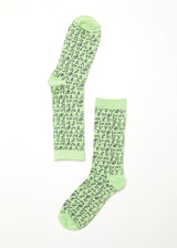 Afends Unisex Tagged - Unisex Hemp Crew Socks - Lime Green - Afends unisex tagged   unisex hemp crew socks   lime green   sustainable clothing   streetwear