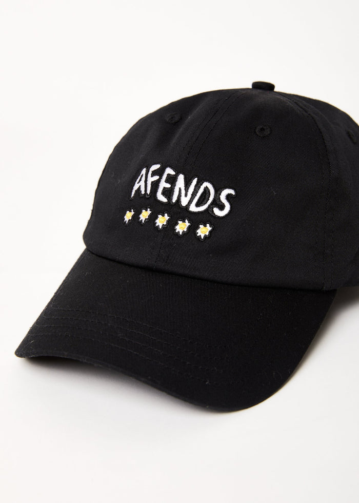 Afends Unisex Flowers - Recycled Baseball Cap - Black - Sustainable Clothing - Streetwear