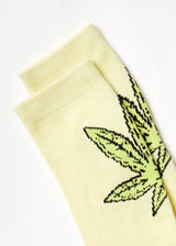 Afends Unisex Coasting - Hemp Crew Socks - Citron - Afends unisex coasting   hemp crew socks   citron   sustainable clothing   streetwear