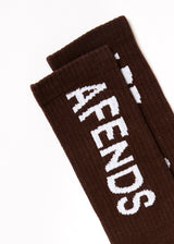 Afends Unisex Spaced Out - Recycled Crew Socks - Coffee - Afends unisex spaced out   recycled crew socks   coffee   sustainable clothing   streetwear