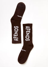Afends Unisex Spaced Out - Recycled Crew Socks - Coffee - Afends unisex spaced out   recycled crew socks   coffee   sustainable clothing   streetwear