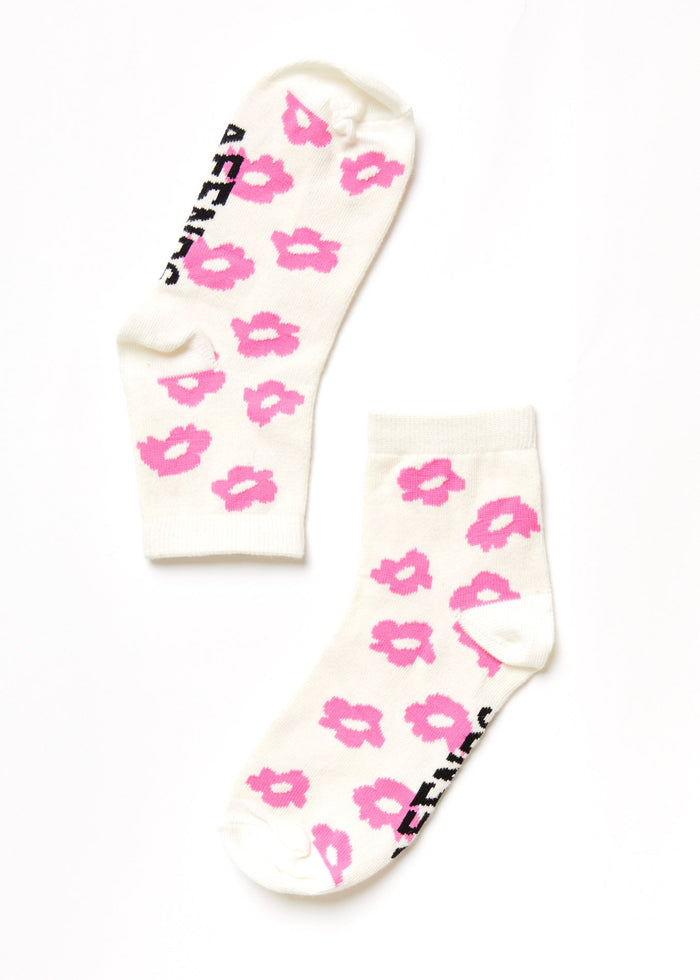 Afends Unisex Digital Holiday - Recycled Crew Socks - Off White - Sustainable Clothing - Streetwear